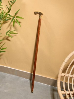 Трость деревянная, 94 см, дерево шишам, латунь