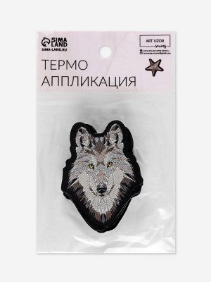 Термоаппликация «Волк», 4.7x6 см, серая
