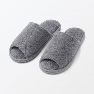 MUJI Washable Cotton Pile Slippers Open-Toe - хлопковые махровые тапочки с открытым носом