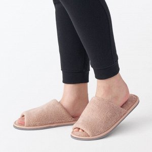MUJI Washable Cotton Pile Slippers Open-Toe - хлопковые махровые тапочки с открытым носом