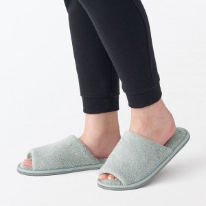 MUJI Washable Cotton Pile Slippers Open-Toe - хлопковые махровые тапочки с открытым носом