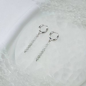 Серьги длинные из натурального Циркона