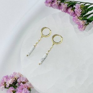 Серьги из Говлита и Жемчуга