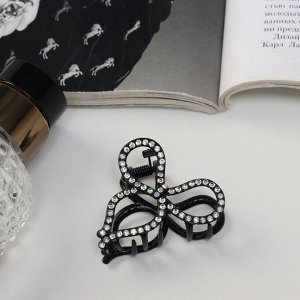 Крабик для волос «Джун», бант, 4.5 см, чёрный