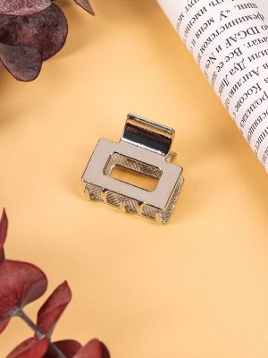 Крабик для волос «Брианна», прямой, 2.5 см, серебро
