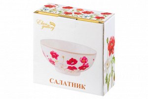 Салатник 15x15x7 см 700 мл "Маки" из новой фарфоровой керамики