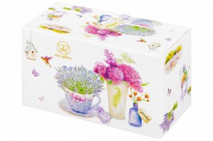 Чашка 250 мл с блюдцем для десерта "Лаванда" из NEW BONE CHINA (20*10*2 см)