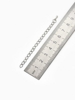 Цепочка-удлинитель, набор 5 шт., витая, с декоративной подвеской-каплей, 5.5 см, 4.5x3.5 мм, цвет серебро