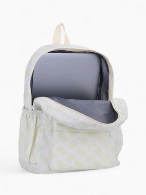 Рюкзак школьный на молнии, с карманами, однотонный, размер 30x12x38 см, светло-зелёный