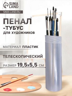 Пенал - тубус для кистей «ЗХК», телескопический 21-37 см, пластиковый, DK11311