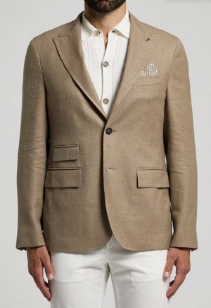 ПИДЖАК Tessuto: 44% LINO 42% LANA 13% SETA 1% ELASTAN
Fodera: 37% CUPRO 32% COTONE 31% POLIESTERE
Single-breasted 2 buttons blazer half-lined
Peak lapel
Welt pockets with flap and ticket pocket
Barche