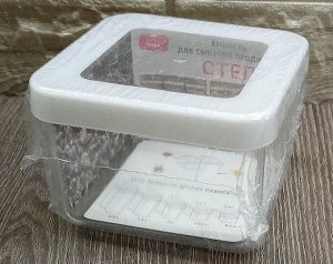 Банка пл. д/сып. пр. 0,5л М1290 Степ квадр.10х10х7см 1/12 АКЦИЯ!!!