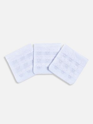 Застёжка для бюстгальтера, 3 ряда 3 крючка, 4.5x2.8 см, 4.5x4.9 см, 10 шт., белая