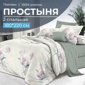 Простыня 2-спальная, поплин (Шаганэ (компаньон))