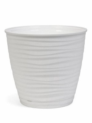 Горшок для цветов с поддоном Saffron, 9.1 л, d=26.7 см, h=24.5 см, пластиковый, белый