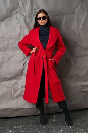 Пальто Пальто МиА-Мода 1056 
Состав ткани: Вискоза-38%; ПЭ-62%; 
Рост: 164 см.

Пальто женское демисезонное классическое с поясом, прямого силуэта на подкладке. На полочке рельеф переходящий в функци