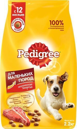 Pedigree для собак мелких пород меньше 15кг Говядина 2,2кг