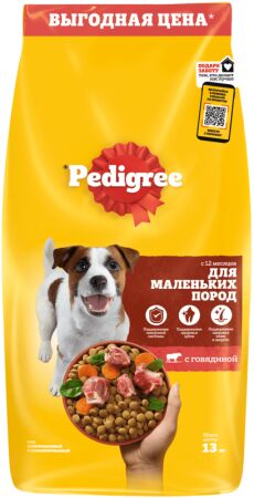 Pedigree для собак мелких пород меньше 15кг Говядина 13кг