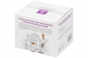 Банка для сыпучих продуктов 850 мл с откидной крышкой из бамбука "Лоза" (15*12*11 см)