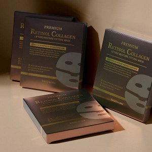 (Набор) Премиальная гидрогелевая маска на основе ретинола и коллагена WellDerma Premium Retinol Collagen Lifting Restore Fitting Mask, 25г *4шт