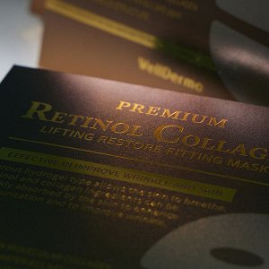(Набор) Премиальная гидрогелевая маска на основе ретинола и коллагена WellDerma Premium Retinol Collagen Lifting Restore Fitting Mask, 25г *4шт