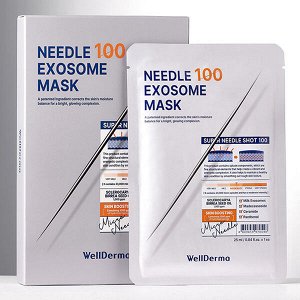 (Набор) Маска для лица с микроиглами WellDerma Needle 100 Exosome Mask Pack, 25мл Х 5шт