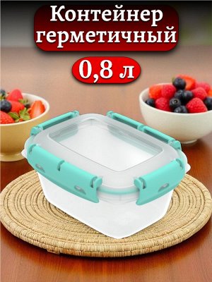 Контейнер герметичный 0,8л для продуктов (ланч-бокс),173х131х82мм