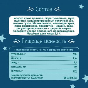 ФРУТОНЯНЯ Кашка 0,2л молочная пшенная с тыквой и персиком 6+