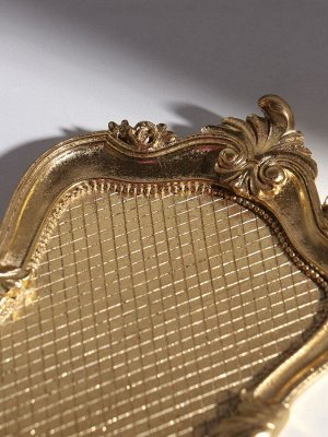 Подставка для мелочей полистоун «Герцогиня», золото, 24.5x13.5x2.2 см