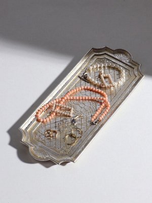 Подставка для мелочей полистоун «Иллюзия. Цветок», золото с патиной, 28.5x11x1 см