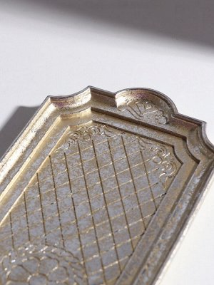 Подставка для мелочей полистоун «Иллюзия. Цветок», золото с патиной, 28.5x11x1 см