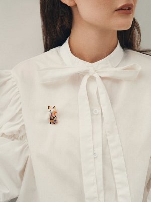Брошь «Кошка» расписная, цветная в золоте