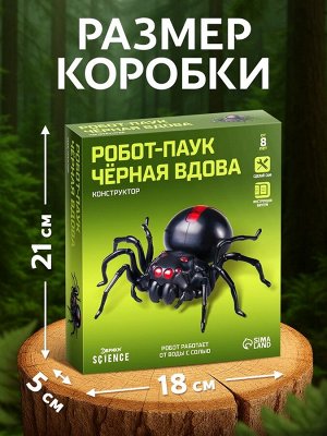 Робот паук «Чёрная вдова» Эврики, конструктор, 43 детали, на воде с солью