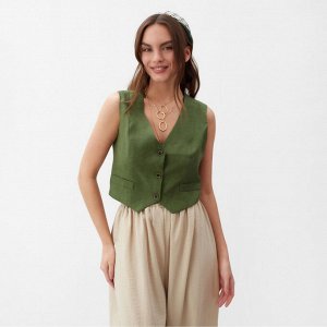 Жилет женский MIST Linen, зеленый