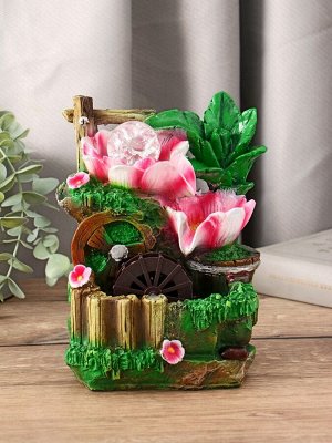 Фонтан настольный «Цветущий сад», 12x20 см, с подсветкой