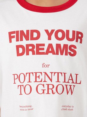 Футболка для мальчиков белая с надписью "Find your dreams"