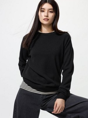 UNIQLO - кашемировый свитер с круглым вырезом