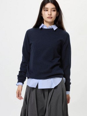 UNIQLO - кашемировый свитер с круглым вырезом