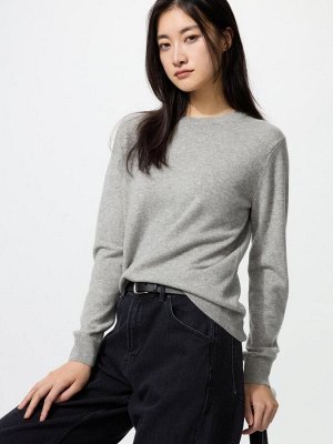 UNIQLO - кашемировый свитер с круглым вырезом