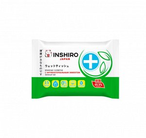 Салфетки влажные антибактериальные  INSHIRO зеленый чай 15шт/упак.