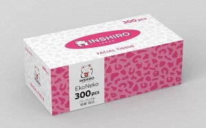 Салфетки в коробке  INSHIRO  MegaBox EkoNeko 2-х. сл.белые (300 шт.) РАЗМЕР ЛИСТА 19*19 СМ