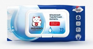 Влажная туалетная бумага INSHIRO водорастворимая 70шт/упак.