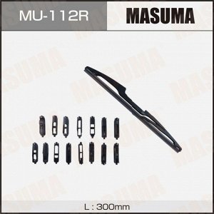 Щётка стеклоочистителя Masuma 300мм (12") каркасная, летняя, для заднего стекла, 15 переходников, 1 шт, арт. MU-112R