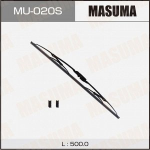 Щетка стеклоочистителя Masuma Optimum 500мм (20") каркасная, летняя, крепления J-Hook, Side Pin, Bayonet, 1 шт, арт. MU-020S