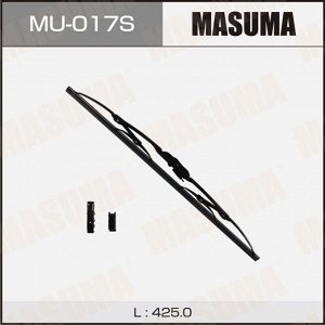 Щетка стеклоочистителя Masuma Optimum 425мм (17") каркасная, летняя, крепления J-Hook, Side Pin, Bayonet, 1 шт, арт. MU-017S