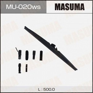 Щетка стеклоочистителя Masuma Optimum 500мм (20") каркасная зимняя, 6 переходников, 1 шт, арт. MU-020ws