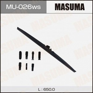 Щетка стеклоочистителя Masuma Optimum 650мм (26") каркасная зимняя, 6 переходников, 1 шт, арт. MU-026ws