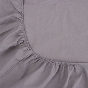 Простыня на резинке SL Home Cotton 140*200+30 см, цв.серый, 100% жатый хлопок