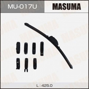 Щетка стеклоочистителя Masuma 425мм (17") бескаркасная, всесезонная, 8 переходников, 1 шт, арт. MU-017U