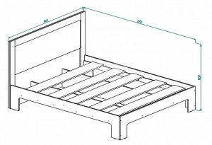 Кровать КР №14 ЛДСП (1000*1640*2050)                                        (без матраца)                                                                                              Дуб молочный/корп